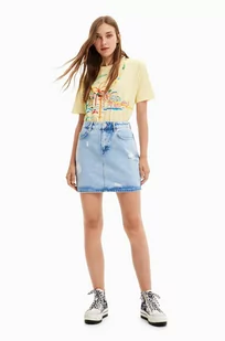 Desigual spódnica jeansowa kolor niebieski mini prosta - Spódnice - miniaturka - grafika 1