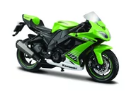 Samochody i pojazdy dla dzieci - Maisto, model kolekcjonerski Kawasaki Ninja Zx-10R Z Podstawką 1/18 - miniaturka - grafika 1