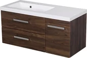 Szafki łazienkowe - Szafka łazienkowa wisząca z umywalką 90 cm 39/2 Fokus kolor orzech - miniaturka - grafika 1