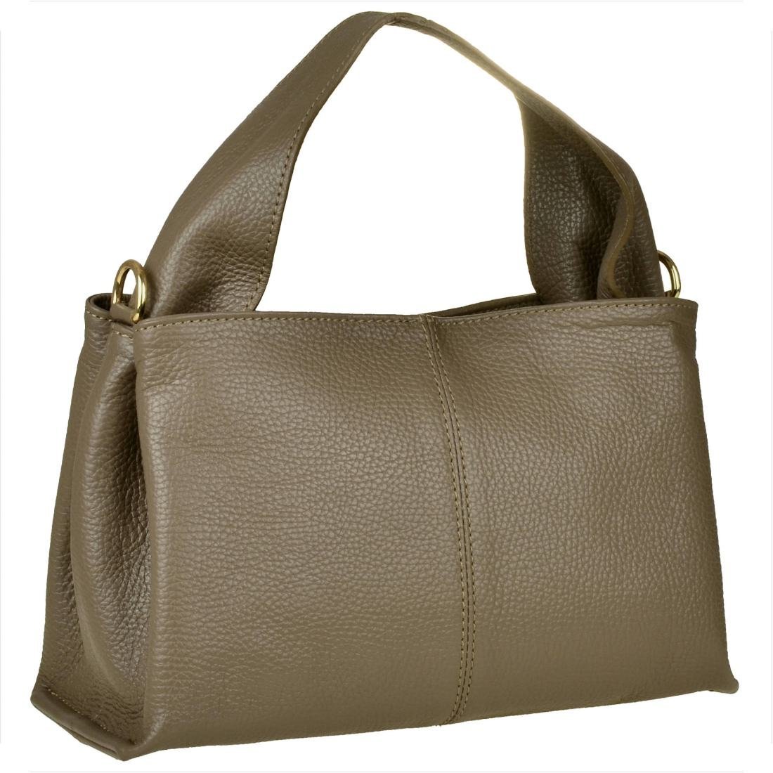 Modna skórzana torebka listonoszka taupe brąz włoska