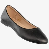 Baleriny - Baleriny Damskie Ekoskóra Buty Klasyczne Płaski Obcas Czarne Jezzi 9BL02-1029 Czarny 36 - miniaturka - grafika 1