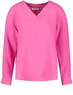 Bluzki damskie - Gerry Weber Damska długa bluzka z lnu z rozcięciami po bokach, długi rękaw, mankiety, podwijane, bluzka z długim rękawem, jednokolorowa, Soft Pink, 36 - miniaturka - grafika 1