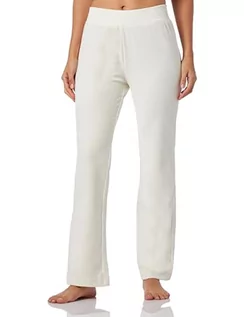 Spodnie damskie - Emporio Armani Damskie spodnie dresowe Bell Fit Ribbed Welur, Pale Cream, L - grafika 1