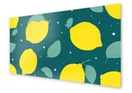 Dekoracje domu - Panel kuchenny HOMEPRINT Cytryny na zielonym tle 125x50 cm - miniaturka - grafika 1
