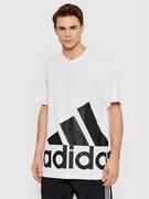 Koszulki męskie - Adidas T-Shirt Essentials Giant Logo HE1829 Biały Relaxed Fit - miniaturka - grafika 1