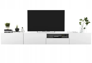 Szafka Rtv Loft wisząca biała Mat komoda Rtv 240cm - Szafki RTV - miniaturka - grafika 1