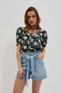 Koszule damskie - Koszula z kwiatowym printem -XS - miniaturka - grafika 1