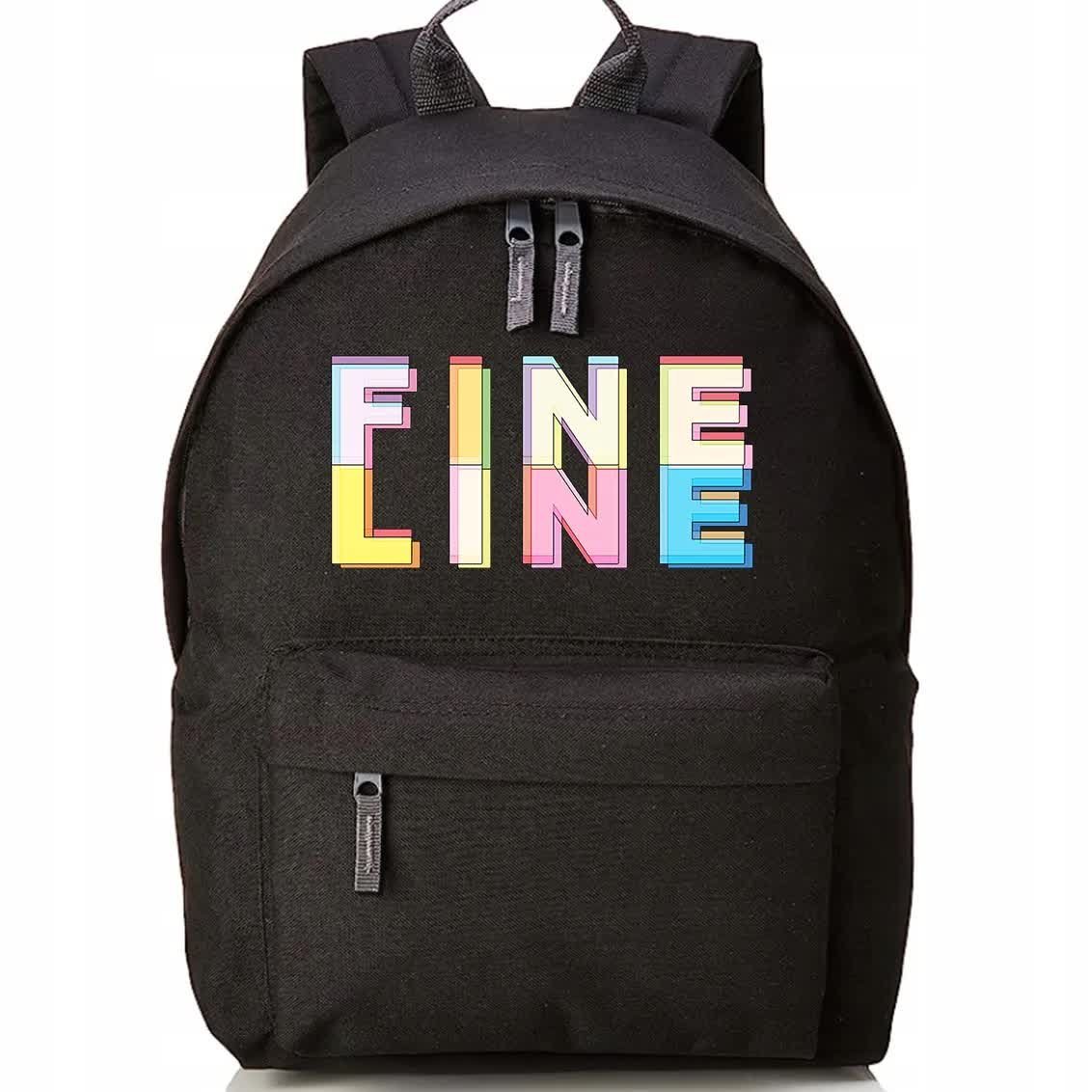 Plecak Szkolny Czarny Zabawne FINE LINE Zespoły Koncerty Merch Wzory