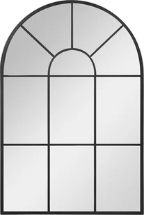 HOMCOM lustro ścienne łukowe lustro okienne 91 x 60 cm lustro do salonu lustro do sypialni, jadalni, przedpokoju czarne metalowe szkło - Lustra - miniaturka - grafika 1