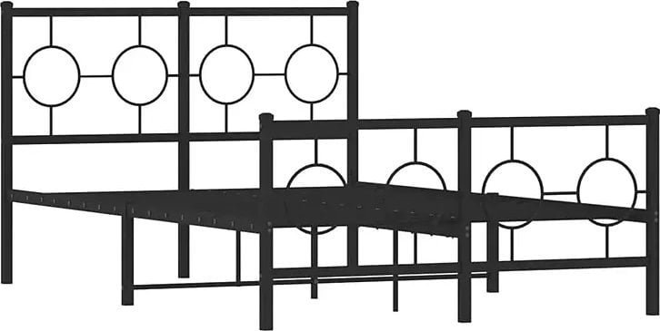 Elior Czarne metalowe łóżko małżeńskie 140x200cm - Ripper