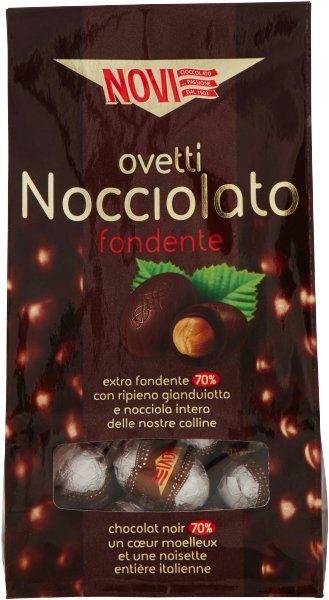 Jajeczka z gorzką czekoladą Fondente Nocciole 145g - Novi
