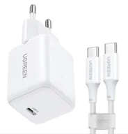 Ładowarki do telefonów - Ładowarka Sieciowa Ugreen X513 30W Gan 1X Usb-C + Kabel Usb-C 1M - Biała - miniaturka - grafika 1
