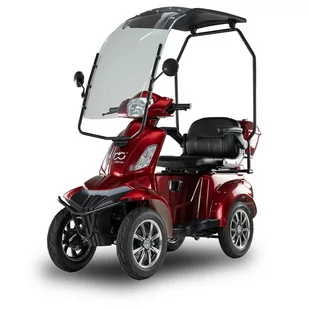 Skuter elektryczny z dachem BILI BIKE SHINO QUADRO GEL czerwony (bordowy) - Skutery - miniaturka - grafika 1