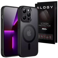Etui i futerały do telefonów - Etui do Apple iPhone 12 Pro obudowa Alogy MagSafe Hybrid Matte Case pokrowiec matowy z ochroną obiektywu czarny + Szkło - miniaturka - grafika 1