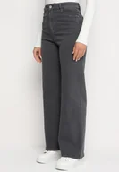 Spodnie damskie - Ciemnoszare Jeansy Szerokie Murisana - miniaturka - grafika 1