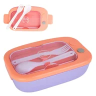 Lunch boxy - Coolpack Mil Śniadaniówka Lunchbox Z Przegródką + Sztućce Fioletowo-Pomarańczowa - miniaturka - grafika 1