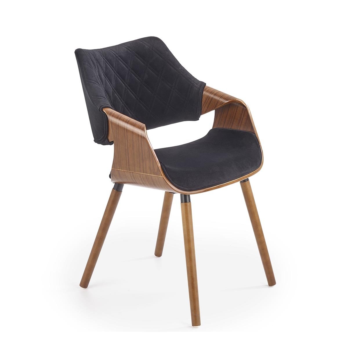 Halmar Krzesło do jadalni K396 - czarny / orzech