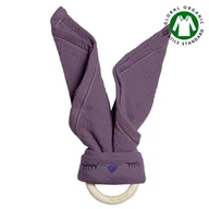 Chusty do noszenia dzieci - Hi Little One - Przytulanka Z Organicznej Bio Bawełny Gots Z Gryzakiem Sleepy Bunny Cozy Muslin With Wood Teether 2In Lavender - miniaturka - grafika 1