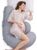 Poduszki do karmienia - Momcozy PP006 F SHAPED PREGNANCY PILLOW AIR LAYER GRAY - miniaturka - grafika 1