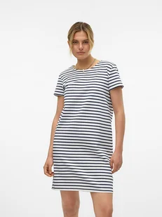 Vero Moda Sukienka w kolorze granatowo-białym - Sukienki - miniaturka - grafika 1