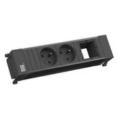 Listwy zasilające - BACHMANN POWER FRAME 2xUTE 1xCM Profil plastikowy czarny - miniaturka - grafika 1