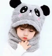 Czapki dla dzieci - Czapka dziecięca Kominiarka Komin Miś niedźwiedź Polar szalik jesień zima - miniaturka - grafika 1