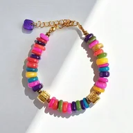 Bransoletki - BRANSOLETKA : Summer collection: złota lawa, kolorowa masa perłowa - miniaturka - grafika 1