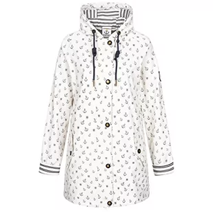 Ankerglut Damen Friesennerz Regenmantel Regenjacke Mit Kapuze Wasserdicht Wetterfest Windbreaker Übergangsjacke #Ankerglutzauber Kurtka przeciwdeszczowa damska, biały, 52 - Kurtki damskie - miniaturka - grafika 1