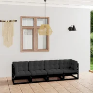 Sofy ogrodowe - VidaXL 4-osobowa sofa ogrodowa z poduszkami, lite drewno sosnowe! 3076393 - miniaturka - grafika 1