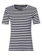 Koszulki i topy damskie - brookshire T-shirt damski Kobiety Bawełna niebieski|biały|wielokolorowy w paski, S - miniaturka - grafika 1