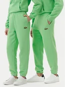 Spodnie sportowe męskie - Lacoste Spodnie dresowe XH2750 Zielony Relaxed Fit - miniaturka - grafika 1