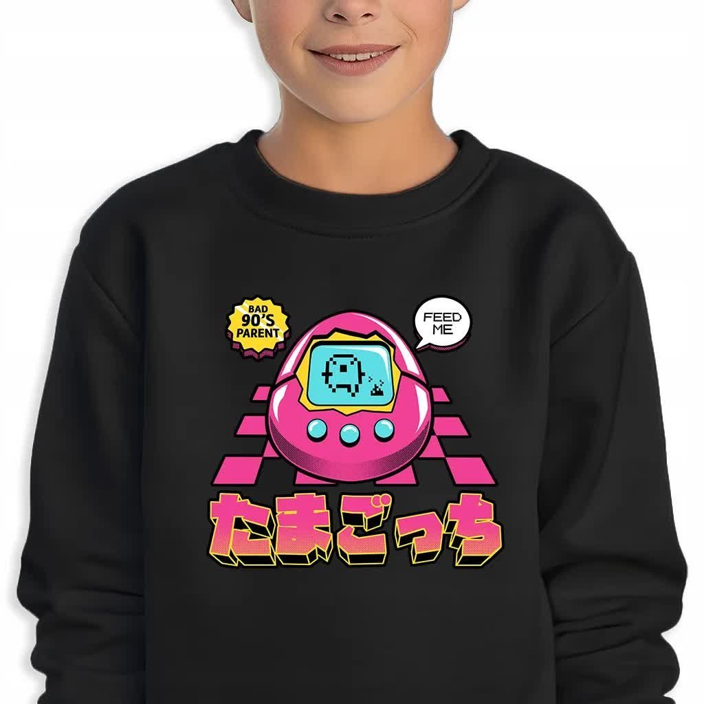 Bluza Dziecięca Czarna Różowe Tamagochi Mix Wiele Wzorów -140 Cm (9-11)
