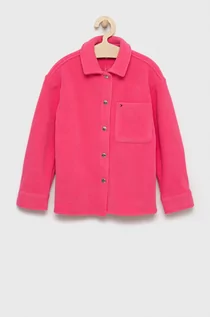Bluzki dla dziewczynek - Tommy Hilfiger koszula polarowa dziecięca kolor fioletowy - grafika 1