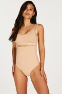 Majtki damskie - Hunkemöller Stringi bezszwowe z wysokim stanem Beżowy - miniaturka - grafika 1
