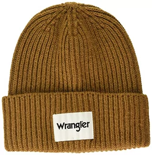 Czapki damskie - Wrangler Męska czapka beanie Rib Beanie, Nutmeg Brown, jeden rozmiar - grafika 1