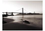 Fototapety - Fototapeta - San Francisco: Most Golden Gate w czerni i bieli (rozmiar 200x154) - miniaturka - grafika 1