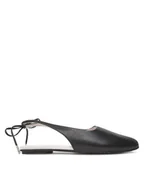 Sandały damskie - Calvin Klein Sandały Ballerina Sling Back Lth HW0HW02655 Czarny - miniaturka - grafika 1
