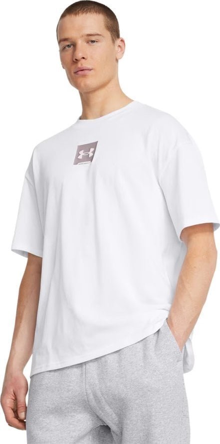 Under Armour Koszulka Under Armour UA Męski T-shirt z nadrukiem M Hw Os Sm Box Ss - biały XXXL