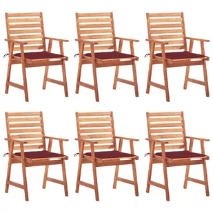 vidaXL Lumarko Krzesła ogrodowe z poduszkami, 6 szt., lite drewno akacjowe! 3078356 - Fotele i krzesła ogrodowe - miniaturka - grafika 1