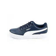 Buty dla dziewczynek - Puma Dziewczęce buty do biegania Carina L Jr, Peacoat Puma biały Puma srebrny, 35.5 eu - miniaturka - grafika 1