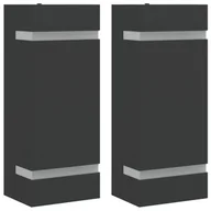 Lampy ogrodowe - vidaXL Kinkiety zewnętrzne, 2 szt., czarne, stal nierdzewna - miniaturka - grafika 1