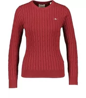 Swetry damskie - GANT Damski sweter ze stretchem bawełnianym C, Plumped Red, M - miniaturka - grafika 1