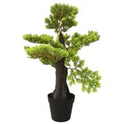 Sztuczne kwiaty - vidaXL Sztuczne bonsai z cyprysu, z doniczką, 70 cm, zielone - miniaturka - grafika 1