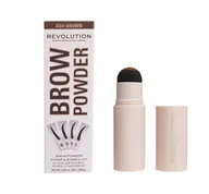 Akcesoria i kosmetyki do stylizacji brwi - MAKEUP REVOLUTION BROW POWDER ZESTAW DO BRWI STEMPEL + SZABLONY ASH BROWN - miniaturka - grafika 1