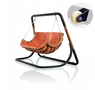 4iQ Fotel Wiszący Dwuosobowy ALPHA Terracotta + Kółka - Fotele ogrodowe wiszące - miniaturka - grafika 1