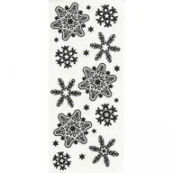 Ozdoby bożonarodzeniowe - Naklejki z folii Śnieżynki srebrne CLX16 BREWIS - miniaturka - grafika 1