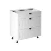 Szafki kuchenne - Szafka Dolna Stojąca 3 Szuflady D80S3 Prowansja Gała Meble Sosna Andersen, Biały - miniaturka - grafika 1