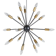 Lampy sufitowe - Beliani Lampa wisząca Lampa wisząca 18-punktowa metalowa czarna MAGUSE 248090 - miniaturka - grafika 1