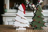 Ozdoby bożonarodzeniowe - Zestaw świateczny Drewnianych Choinek - miniaturka - grafika 1