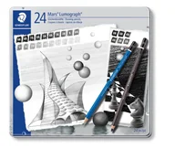 Ołówki - Zestaw ołówków Mars Lumograph, 12B-10H, 24 sztuki, Staedtler - miniaturka - grafika 1